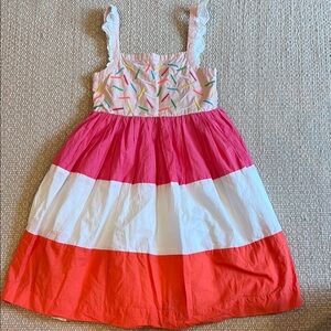 Mini Boden Pink and White Sleeveless Sundress